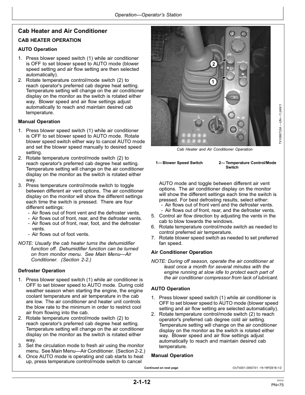 John Deere 130G Excavators Operator’s Manuals (OMT364034X19) Workshop Guide