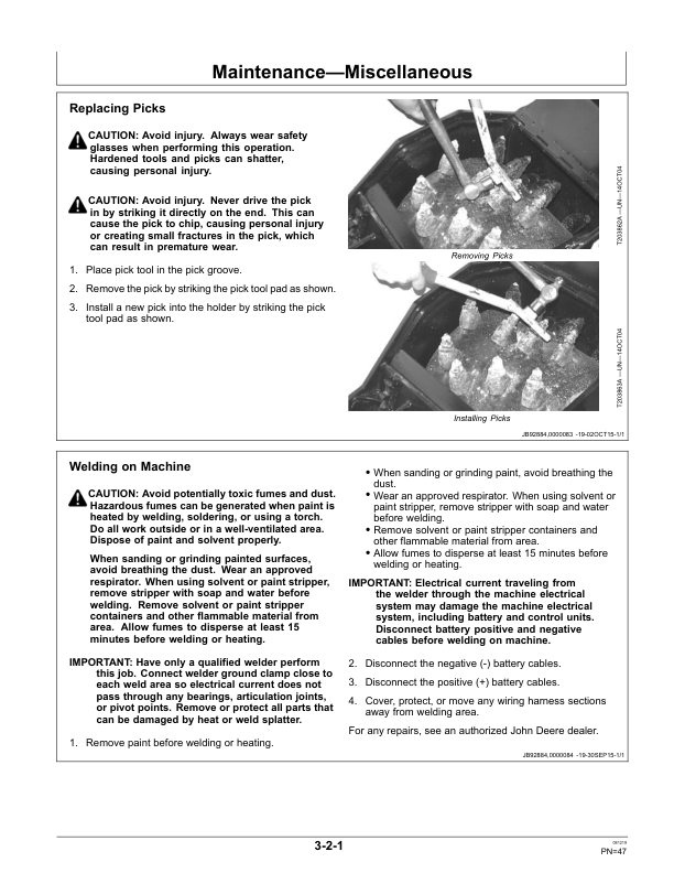 John Deere CP12D, CP18D, CP24D, CP30D Worksite Pro Attachments Operator’s Manuals (OMT372805X19) Workshop Guide