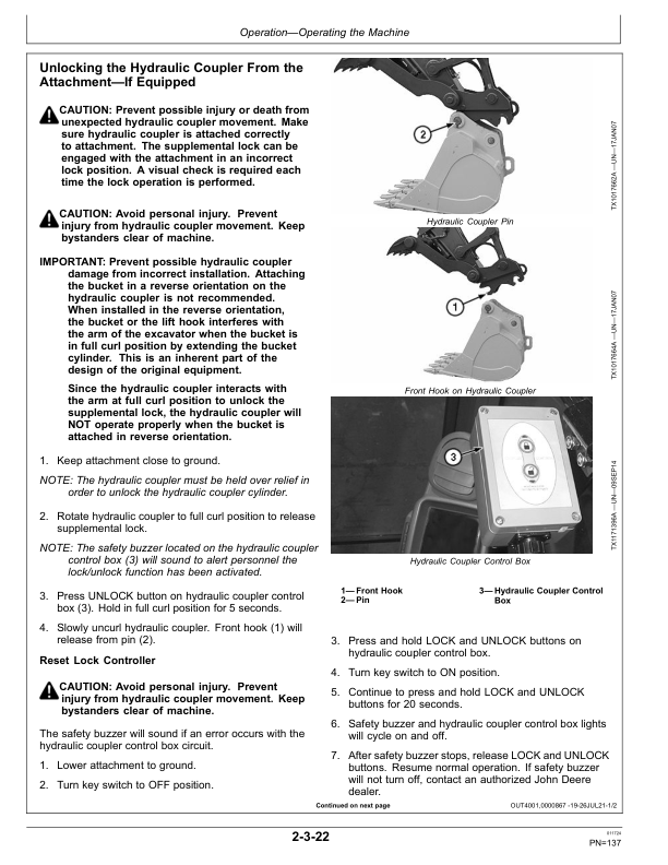 John Deere 470GLC Excavators Operator’s Manuals (OMT377205X19) Workshop Guide