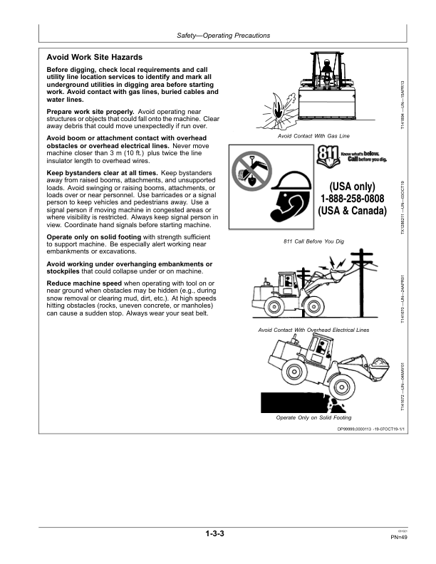 John Deere 644 X Loaders Operator’s Manuals (OMT453609X019) Workshop Guide