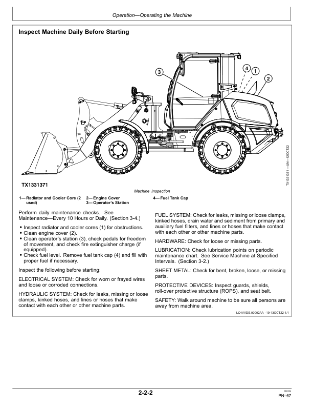 John Deere 184 G, 204 G, 304 G Loaders Operator’s Manuals (OMT467530X019) Workshop Guide