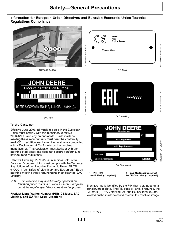 John Deere 310 P Backhoe Loaders Operator’s Manuals (OMT475669X019) Workshop Guide