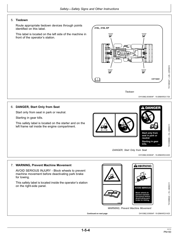 John Deere 210 G Tractor Loader Operator’s Manuals (OMT475827X019) Workshop Guide