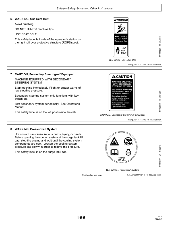 John Deere 524 P Loaders Operator’s Manuals (OMT483917X019) Workshop Guide