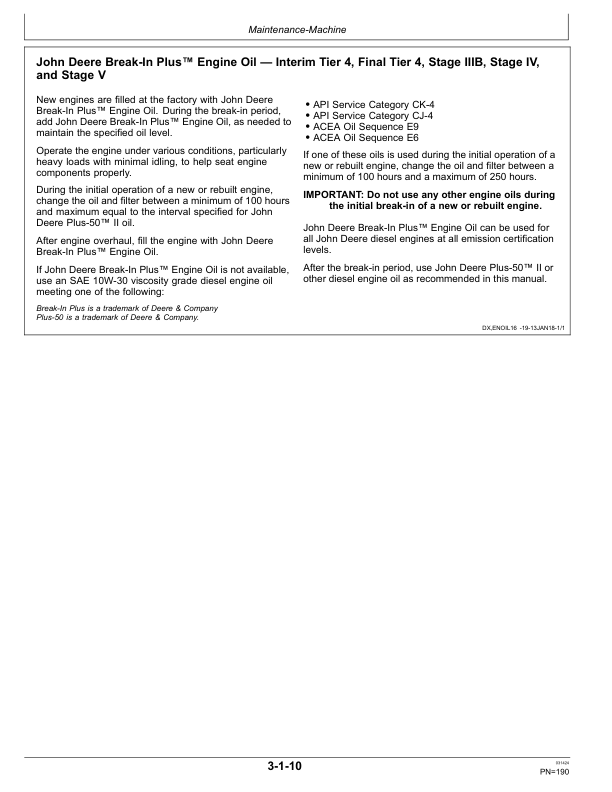 John Deere 824 X Loaders Operator’s Manuals (OMT498146X019) Workshop Guide