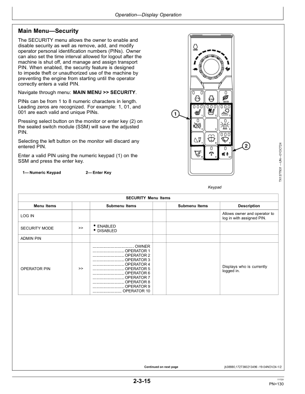John Deere EDPR9 Excavators Operator’s Manuals (OMT514374X019) Workshop Guide