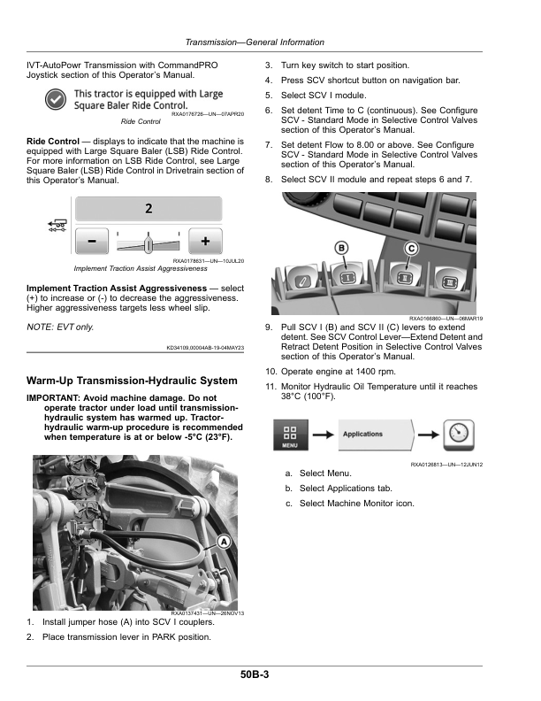 John Deere 8RT Tractors G3 (931001-) (European Edition) Operator’s Manual (OMTA30618) Workshop Guide