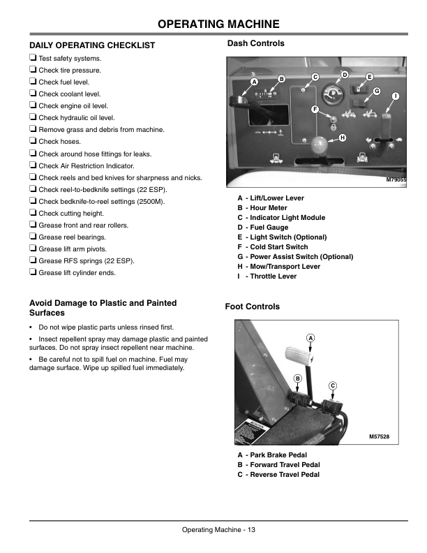 John Deere 3215B – Turf System I 3225B & 3235B – Turf System II Lightweight Fairway Mowers Export Edtion (010001-030000) Operator’s Manual (OMTCU14443) Workshop Guide