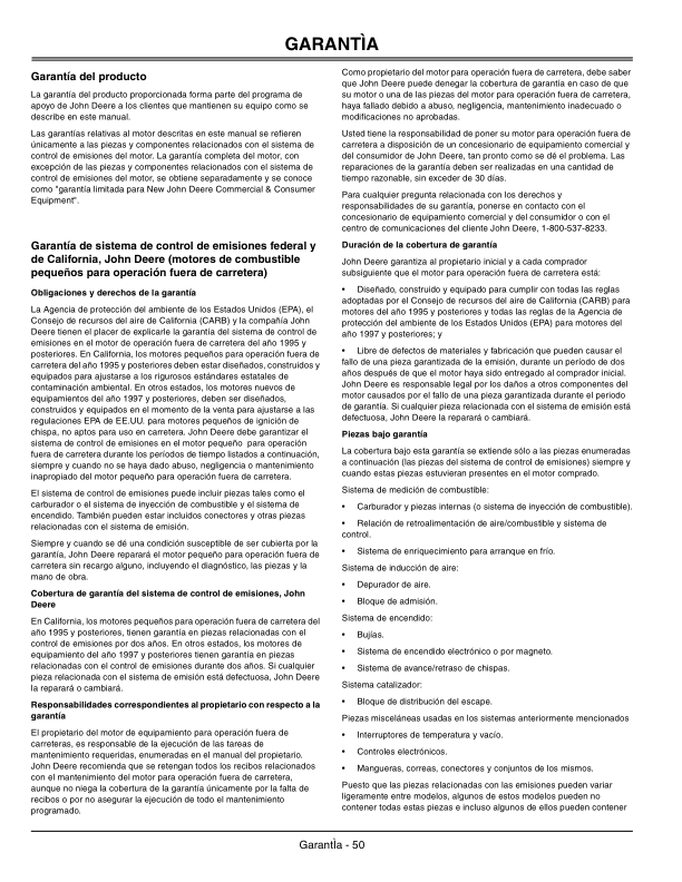 John Deere 7G18 Commercial Walk-Behind Mower (010001-020000) Operator’s Manual (OMTCU19948) Workshop Guide