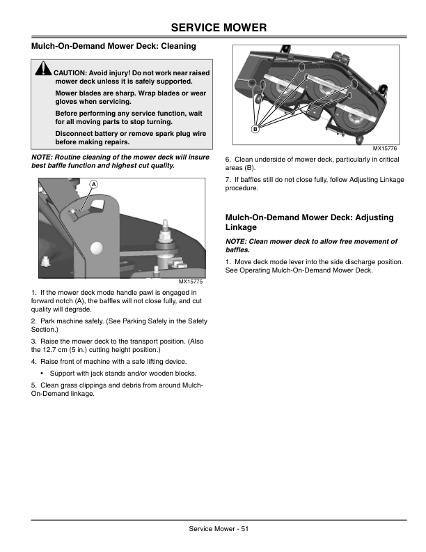 John Deere 737, 757 Mid-Mount ZTrak *w/Deck (040001-) Operator’s Manual (OMTCU20640) Workshop Guide