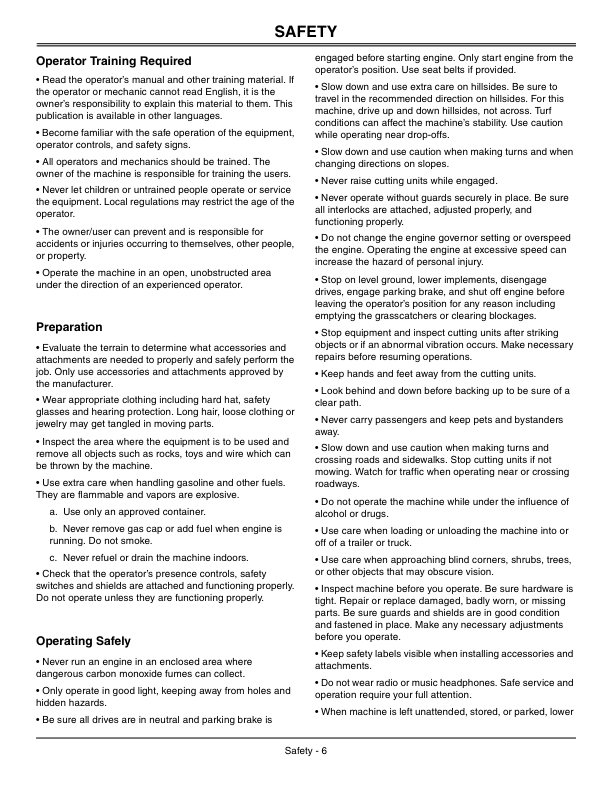 John Deere 2500B & 2500E Hybrid Riding Greens Mower North America (010001-299999) Operator’s Manual (OMTCU21984) Workshop Guide