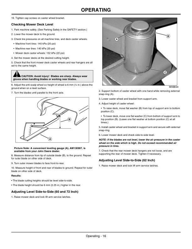 John Deere 60, 62, 72 Inch Front Mower Operator’s Manual (OMTCU27909) Workshop Guide