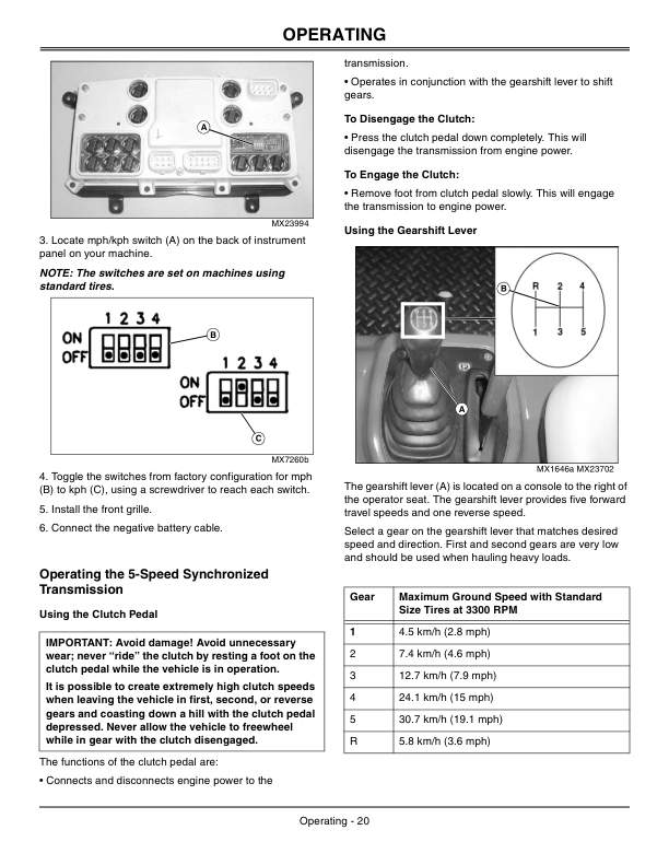 John Deere 2030A ProGator Export Edition (045001-050000) Operator’s Manual (OMTCU27974) Workshop Guide