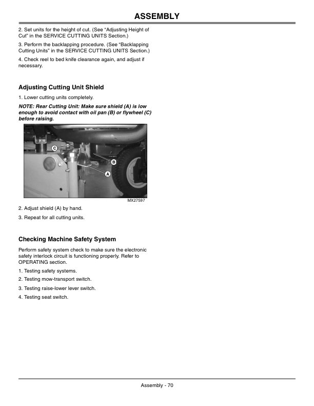 John Deere 8400 Commercial Mower Export Edition (020001- ) Operator’s Manual (OMTCU29673) Workshop Guide