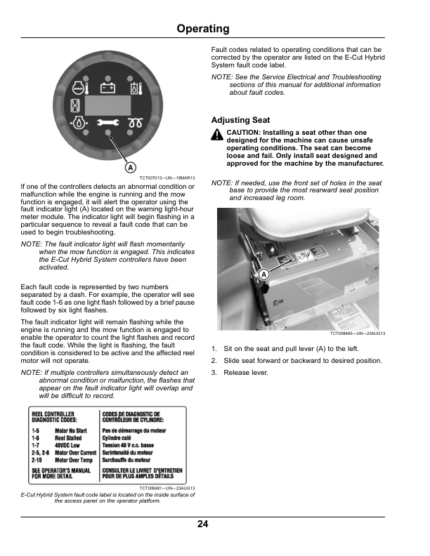 John Deere 2500B & 2500E Hybrid Riding Greens Mower North America (090001-095000) Operator’s Manual (OMTCU38884) Workshop Guide