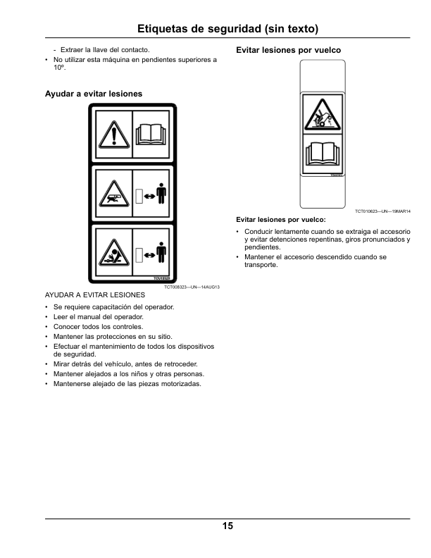 John Deere 1550, 1570, 1575, 1580, 1585 Series TerrainCut Front Mowers (020001-040000) (North American) Multi-Lingual Document: ENG/SPA Operator’s Manual (OMTCU39961) Workshop Guide
