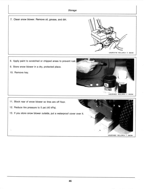 John Deere 520, 824 Snow Blowers (010000-) Operator’s Manual (OMTY20731) Workshop Guide