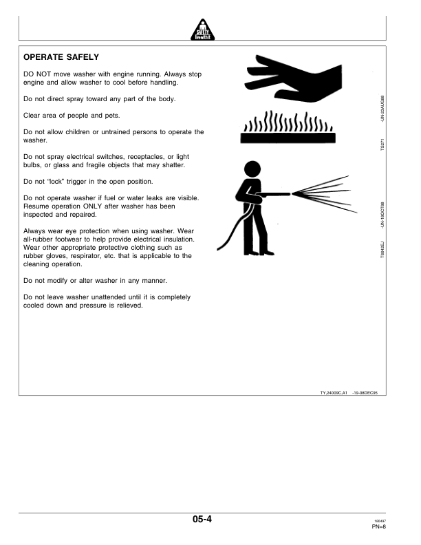 John Deere Model HR1750G, HR2000G High Pressure Washers Operator’s Manual (OMTY24024) Workshop Guide