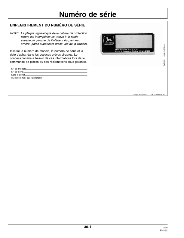 John Deere Weather Enclosure for GT, LX Lawn & Garden Tractors Operator’s Manual (OMTY24882) Workshop Guide