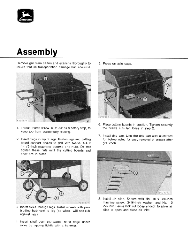 John Deere 20C Barbeque Grill Operator’s Manual (OMTY2627) Workshop Guide