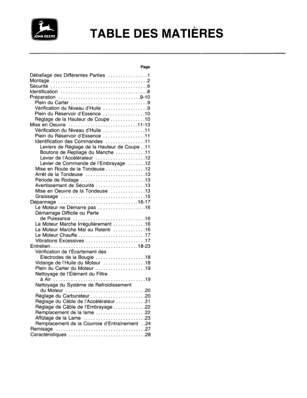 John Deere 20CP Self-Propelled Rotary Mower (040001-) Operator’s Manual (OMTY3966) Workshop Guide