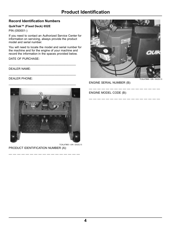 John Deere 652E QuikTrak Pro (North America) (050001-) Operator’s Manual (OMUC12034E) Workshop Guide