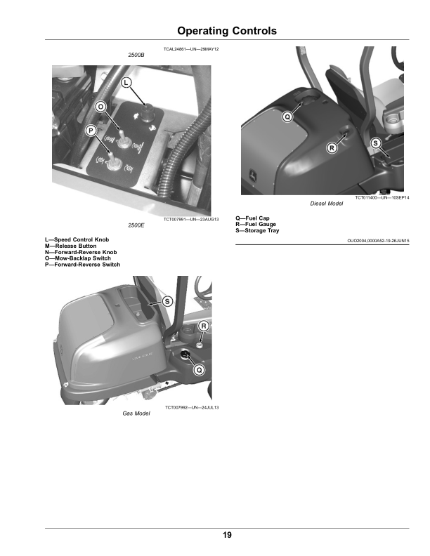 John Deere 2500B PrecisionCut & 2500E E-Cut Hybrid Riding Greens Mowers Operator’s Manual (OMUC15103) Workshop Guide