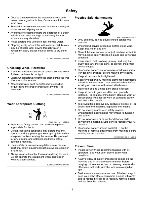 John Deere M-Gator A1 Utility Vehicles Operator’s Manual (OMUC19710) Workshop Guide