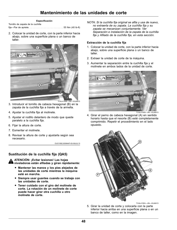 John Deere 180 E-Cut, 220 E-Cut Hybrid Walk Greens Mower (North American) Operator’s Manual (OMUC24056) Workshop Guide