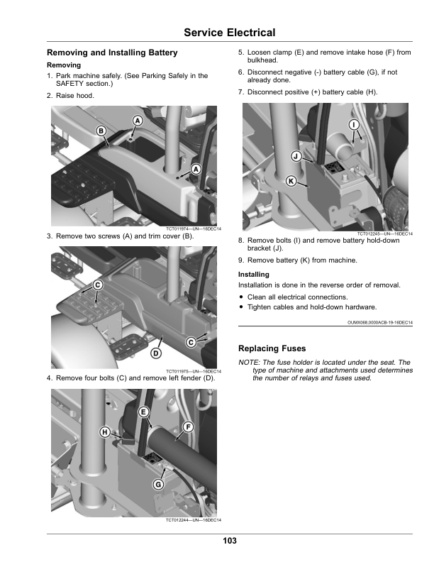 John Deere 6080A, 6500A, 6700A, PrecisionCut (030001-), 6080A, 6500A E-Cut (020001-) Hybrid Fairway Mowers Operator’s Manual (OMUC24596) Workshop Guide