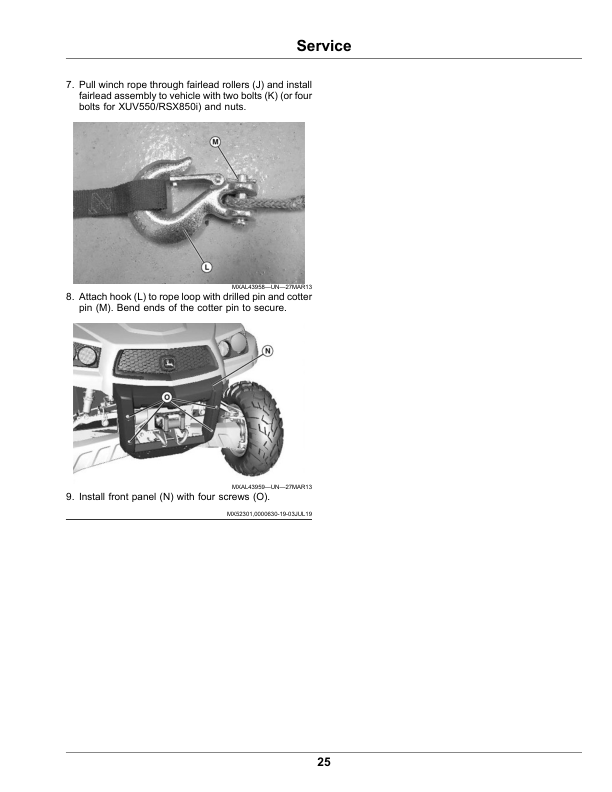 John Deere 66-Inch Blade for Mid-Duty Utility Vehicles (070001-) Operator’s Manual (OMUC24690) Workshop Guide