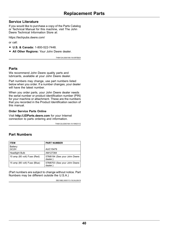 John Deere TE Gator Utility Vehicles (160001-) Operator’s Manual (OMUC26262) Workshop Guide