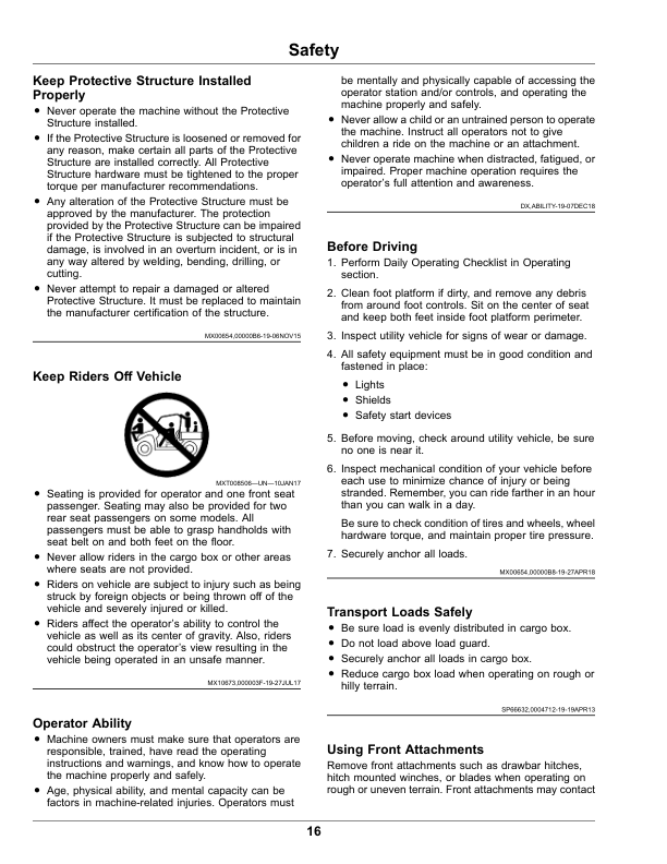 John Deere HPX615E Gator Utility Vehicles (050001-) (North America) Operator’s Manual (OMUC26792) Workshop Guide