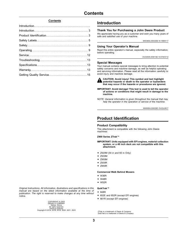 John Deere Propane Powered Engine Operator’s Manual (OMUC27887) Workshop Guide