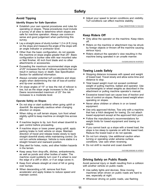 John Deere 1200A Bunker Rake (330001-) (North American) Operator’s Manual (OMUC34419E) Workshop Guide