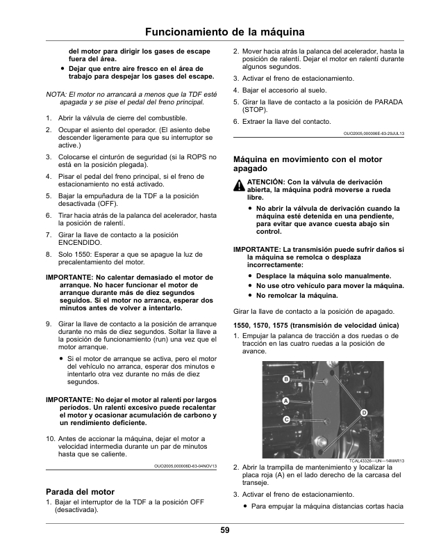 John Deere 1550, 1570, 1575, 1580, 1585 Series TerrainCut Front Mowers (100001-) (North American) Multi-Lingual Document – ENG/SPA Operator’s Manual (OMUC37521) Workshop Guide