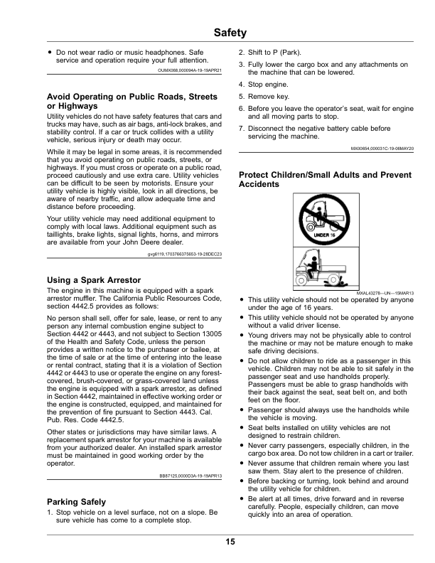 John Deere HPX815E Gator Utility Vehicles (Serial No. 080001-) (North America) Operator’s Manual (OMUC39390) Workshop Guide