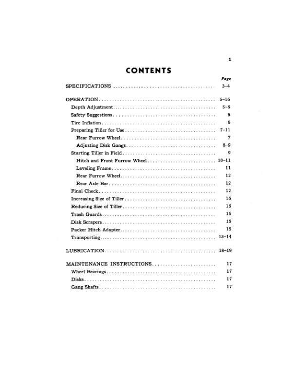 John Deere 1700 Series Surflex Disk Tiller Operator’s Manual (OMW11426) Workshop Guide
