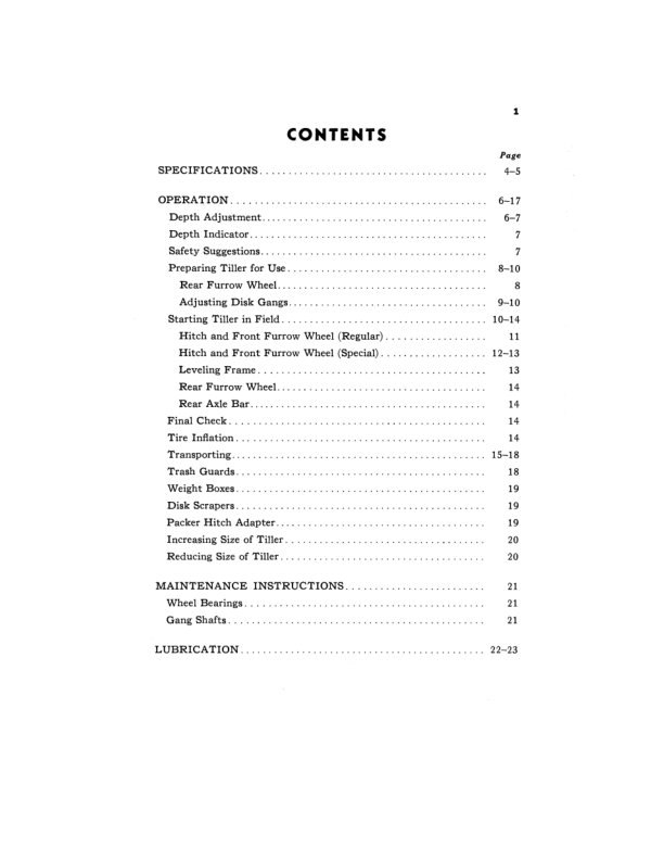 John Deere 1200 Series Surflex Disk Tiller Operator’s Manual (OMW11661) Workshop Guide