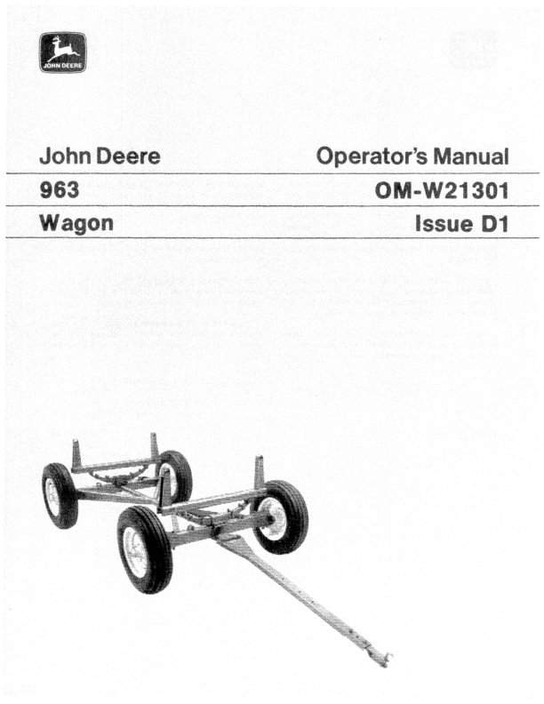 John Deere 963 Wagon Operator’s Manual (OMW21301) Workshop Guide