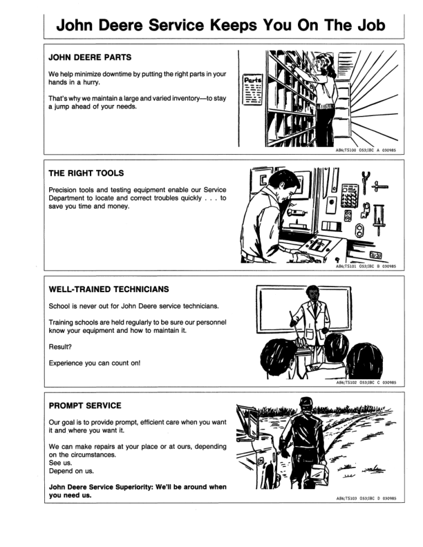 John Deere 700, 720, 740 Farm Wagons Operator’s Manual (OMW38905) Workshop Guide