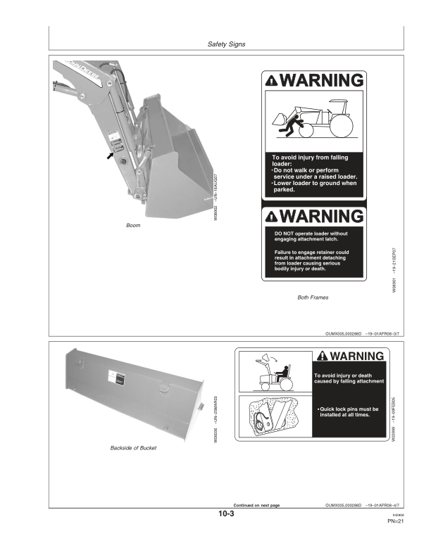 John Deere 300X & 300CX Loaders Operator’s Manual (OMW50642) Workshop Guide