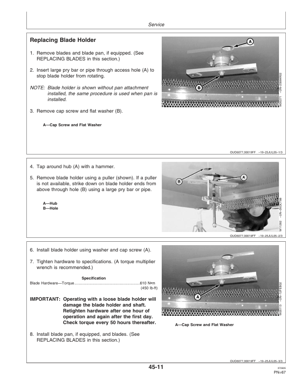 John Deere 609 & 709 Rotary Cutter Operator’s Manual (OMW51710) Workshop Guide