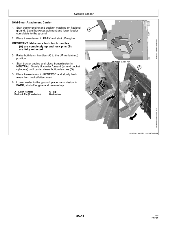 John Deere 400X & 400CX Loaders Operator’s Manual (OMW55959) Workshop Guide