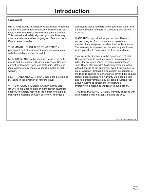 John Deere 3220 & 3420 Telescopic Handlers Operator’s Manual (OMZ102403) Workshop Guide