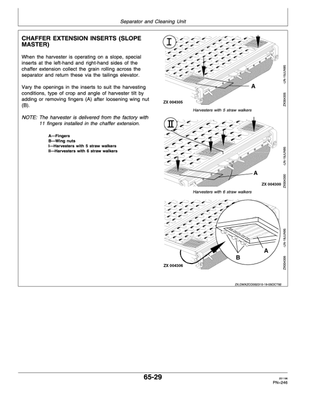 John Deere 2254, 2256, 2258, 2264 & 2266 Combines Operator’s Manual (OMZ92501) Workshop Guide