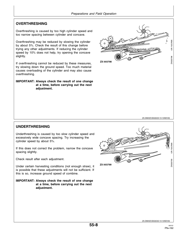 John Deere 2254, 2256, 2258, 2264 & 2266 Combines Operator’s Manual (OMZ92748) Workshop Guide
