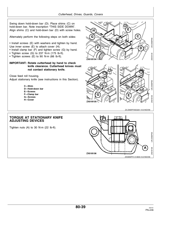 John Deere 6650, 6750, 6850 & 6950 Self Propelled Forage Harvesters Operator’s Manual (OMZ92839) Workshop Guide
