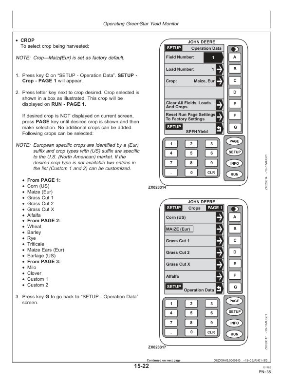 John Deere GreenStar Forage Harvester Yield Monitor System Operator’s Manual (OMZ93068) Workshop Guide