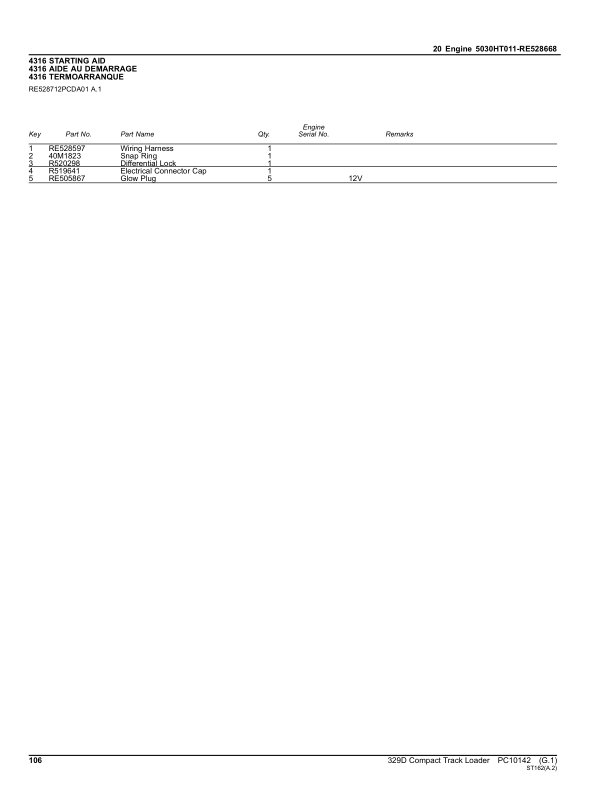 John Deere 329D Compact Track Loaders Parts Catalog Manual – PC10142 Workshop Guide